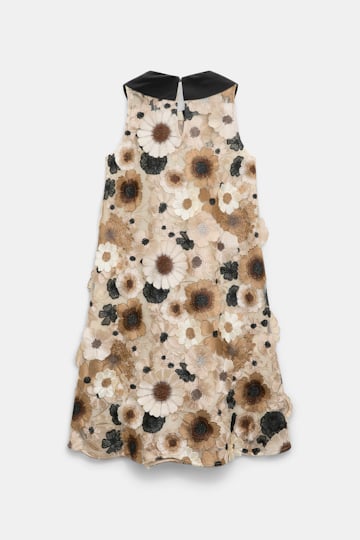 Dorothee Schumacher Kleid mit dreidimensionaler Blumenstickerei multi flower camel Product Detail View