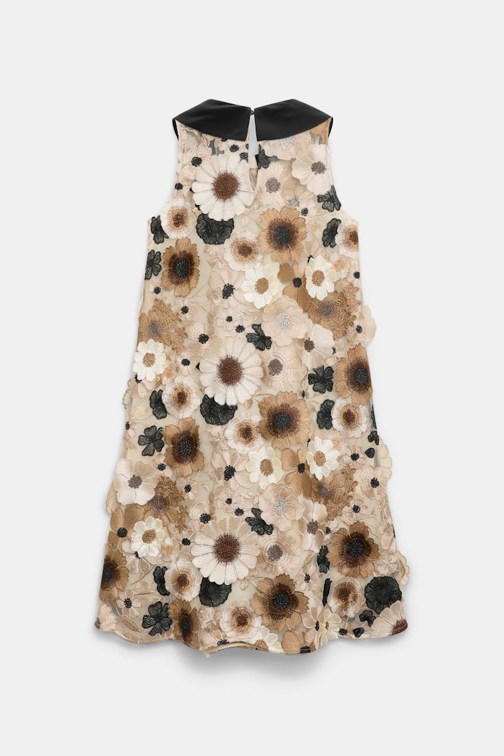 Dorothee Schumacher Kleid mit dreidimensionaler Blumenstickerei multi flower camel Product Detail View