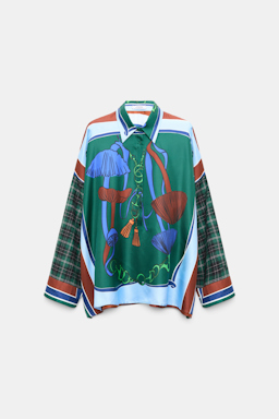 Dorothee Schumacher Oversize-Bluse mit gemischten Mustern fungus green