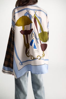 Dorothee Schumacher Oversize-Bluse mit gemischten Mustern Blue Ribbon scarf