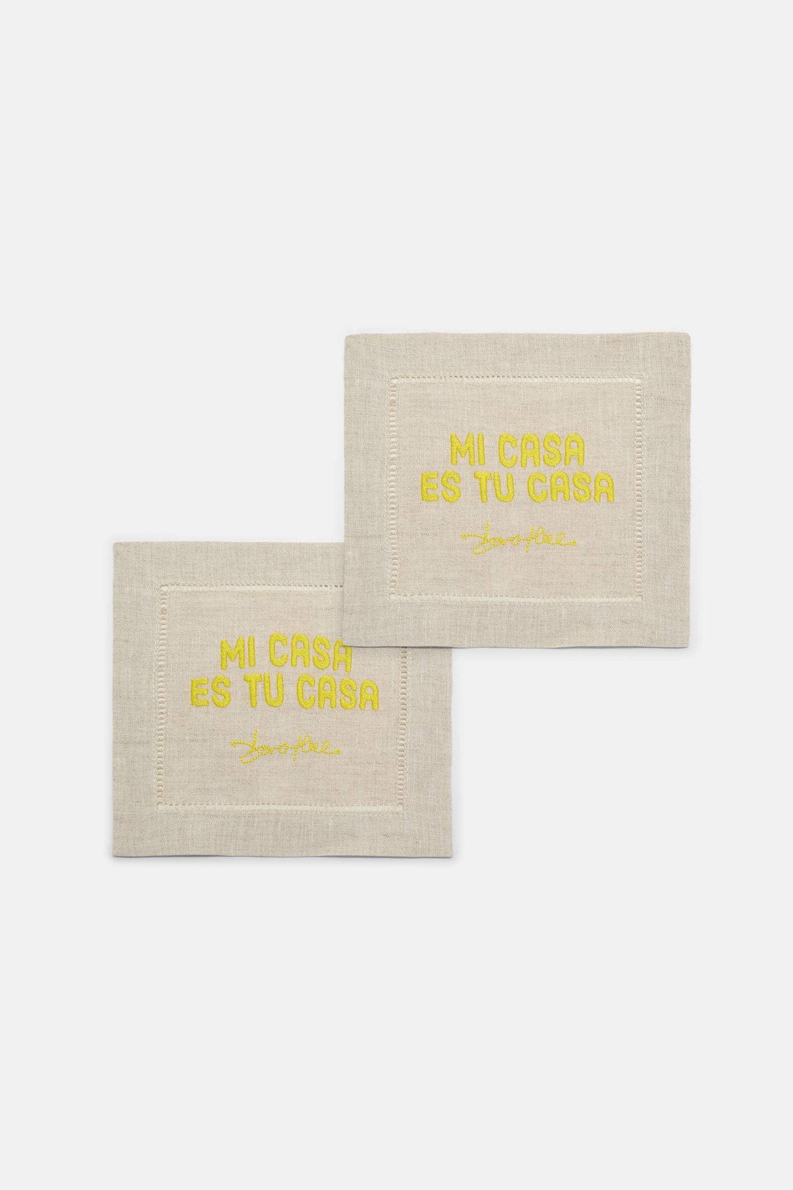 Dorothee Schumacher Set of two hand-embroidered napkins Mi Casa yellow Product Front View