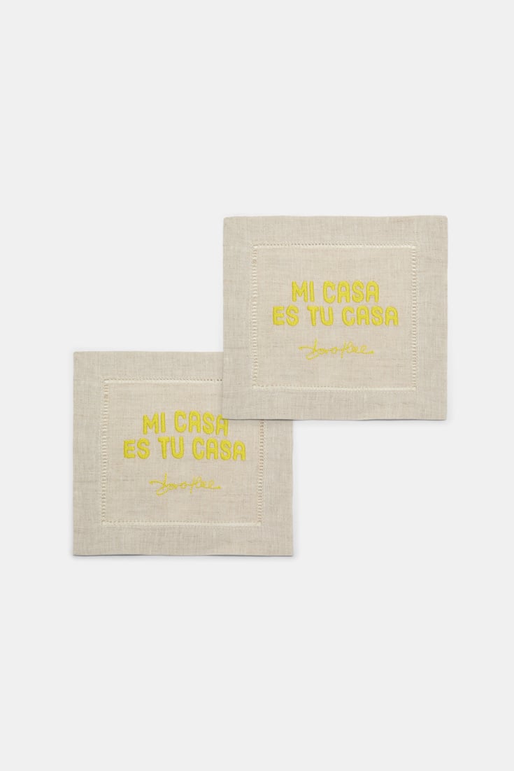 Dorothee Schumacher Set of two hand-embroidered napkins Mi Casa yellow Product Front View