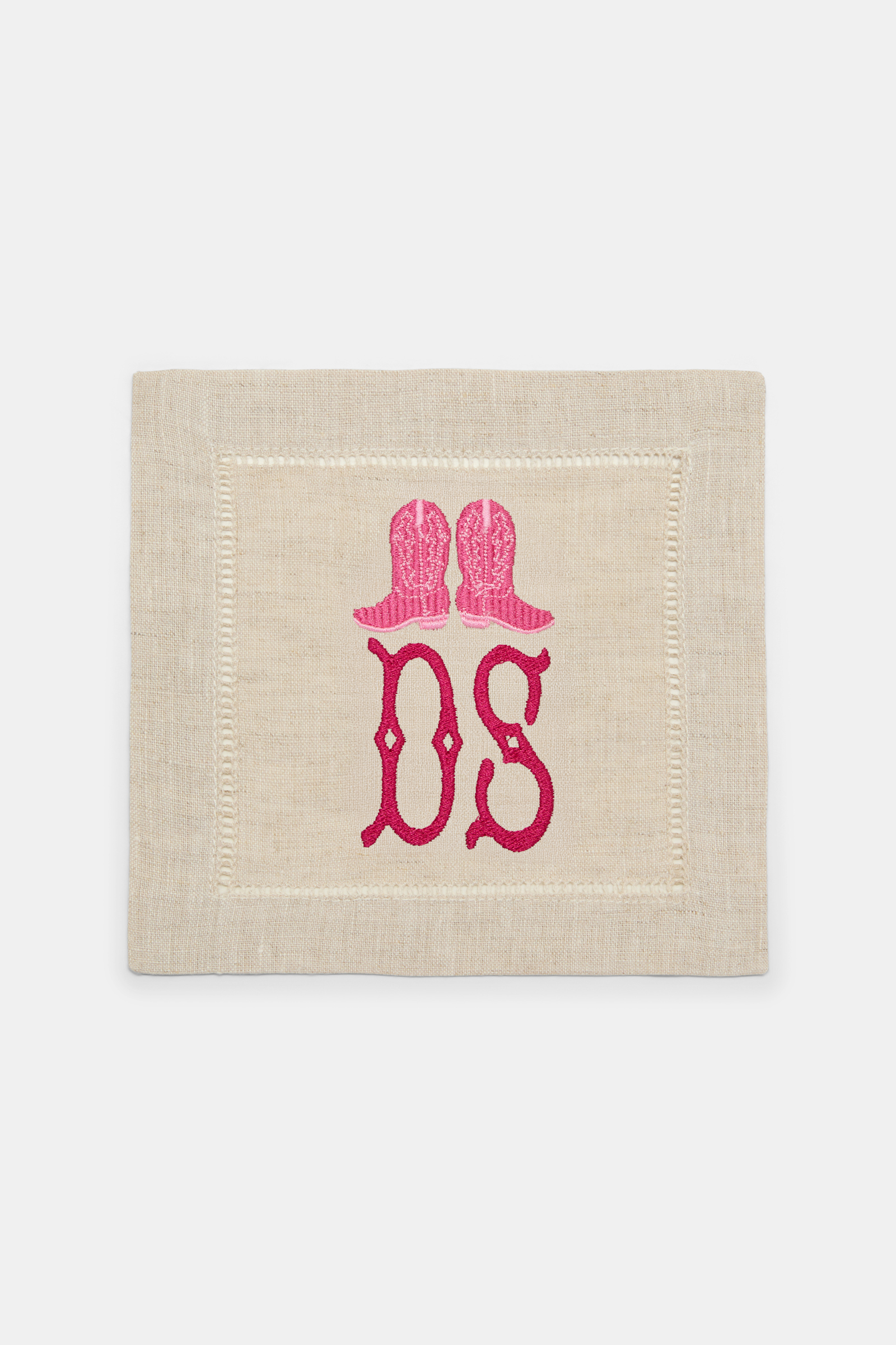 Dorothee Schumacher Set of two hand-embroidered napkins DS Boots red Product Detail View