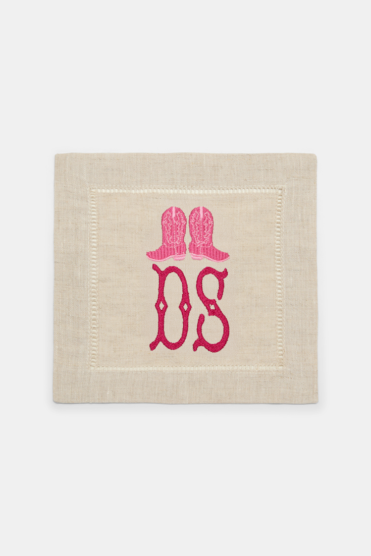 Dorothee Schumacher Set of two hand-embroidered napkins DS Boots red Product Detail View