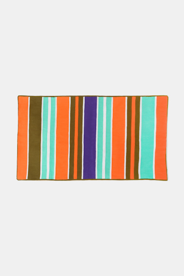 Dorothee Schumacher Large striped cushion orange purple stripe mix