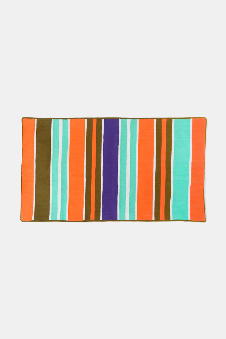 Dorothee Schumacher Large striped cushion orange purple stripe mix
