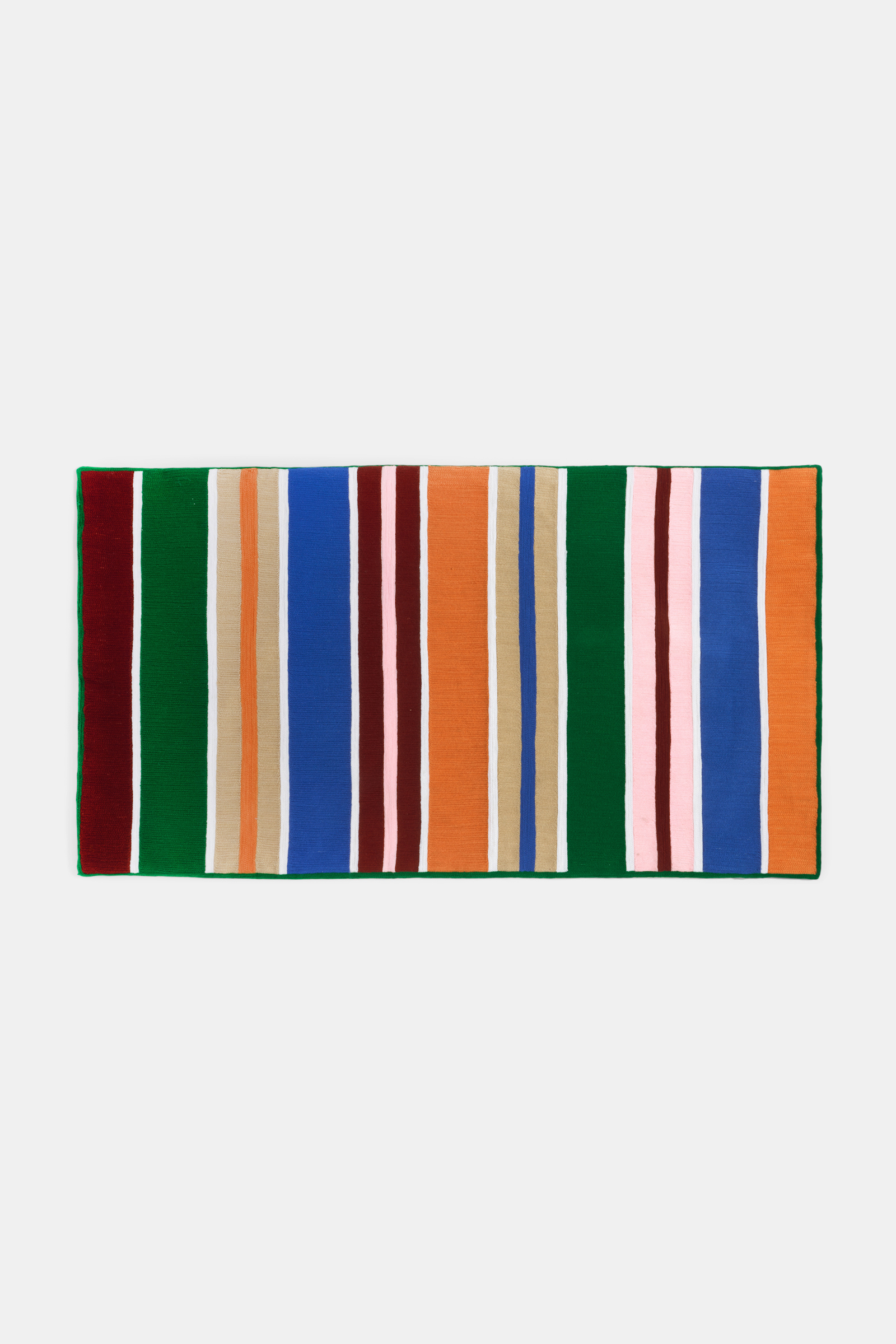 Dorothee Schumacher Großes, gestreiftes Kissen green/bkue/orange stripe