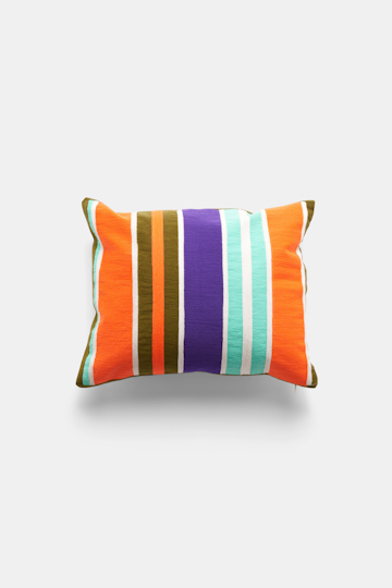 Dorothee Schumacher Striped cushion cover orange purple stripe mix