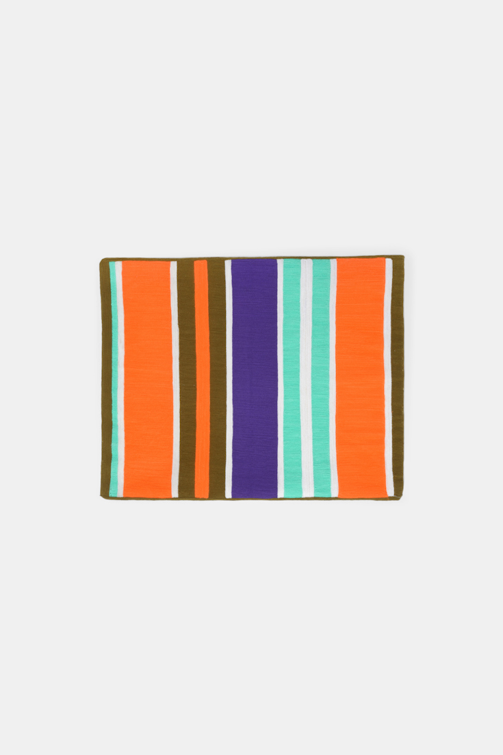 Dorothee Schumacher Gestreiftes Kissen orange, purple, khaki stripe