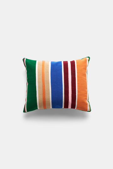 Dorothee Schumacher Gestreifte Kissenhülle green/bkue/orange stripe