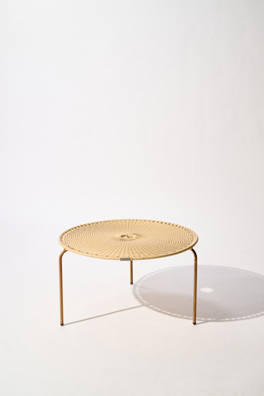 Dorothee Schumacher Großer handgeflochtener Coffee Table copper beige mix
