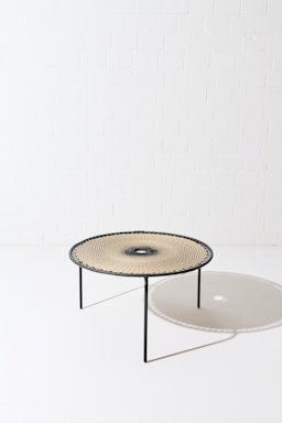 Dorothee Schumacher Handwoven large coffee table beige black mix