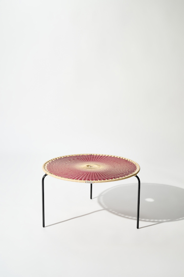 Dorothee Schumacher Handwoven Large Coffee Table rojo vino beige mix