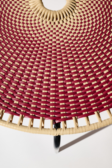 Dorothee Schumacher Handwoven Large Coffee Table rojo vino beige mix