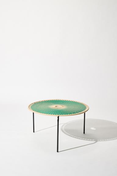 Dorothee Schumacher GROSSER HANDGEFLOCHTENER COFFEE TABLE verde beige mix