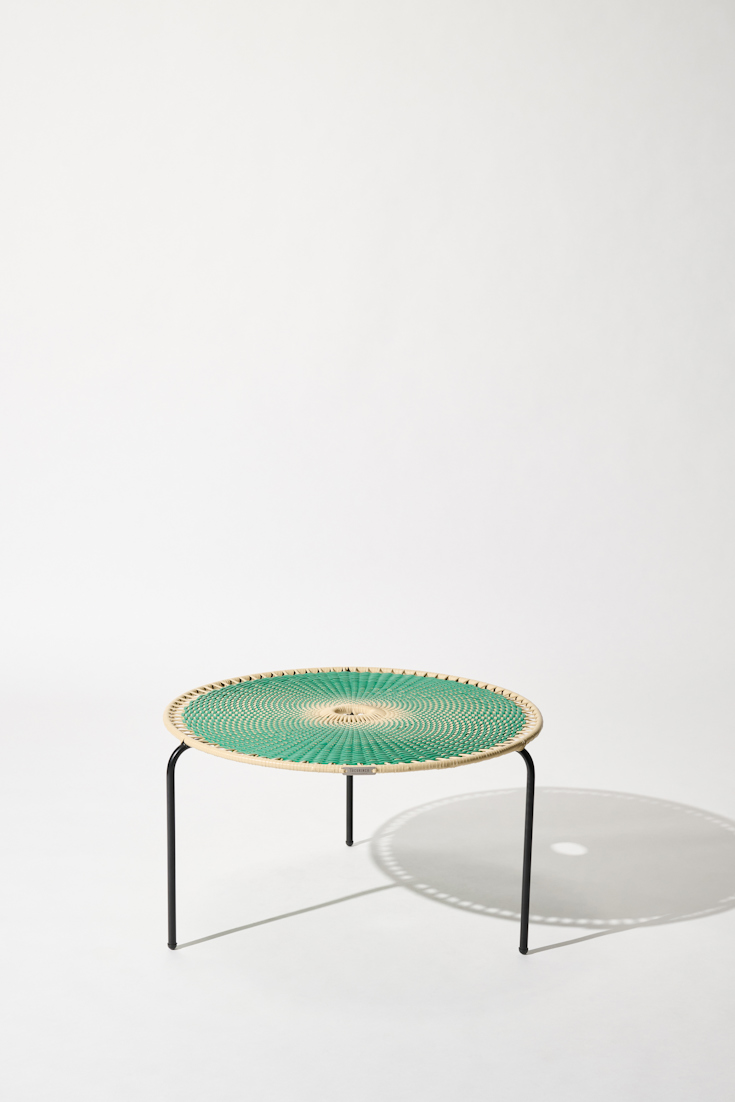 Dorothee Schumacher HANDWOVEN LARGE COFFEE TABLE verde beige mix