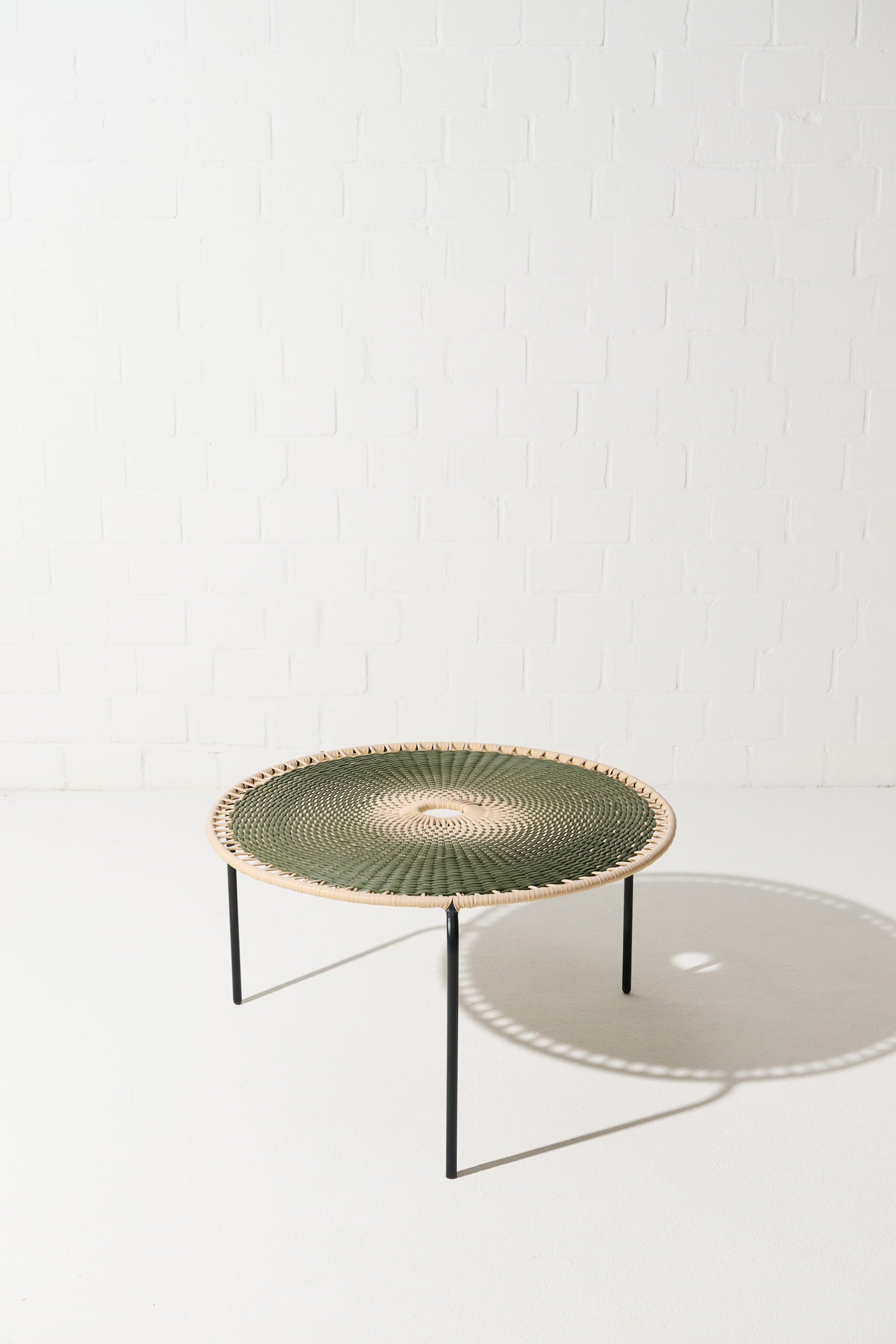 Dorothee Schumacher Handwoven large coffee table verde militar