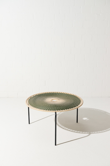 Dorothee Schumacher Handwoven large coffee table verde militar