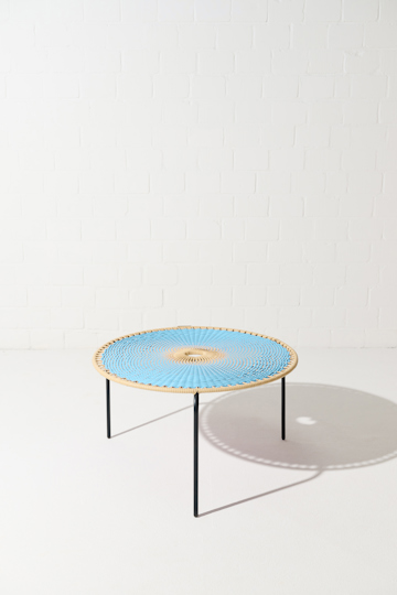 Dorothee Schumacher HANDWOVEN LARGE COFFEE TABLE azul beige mix