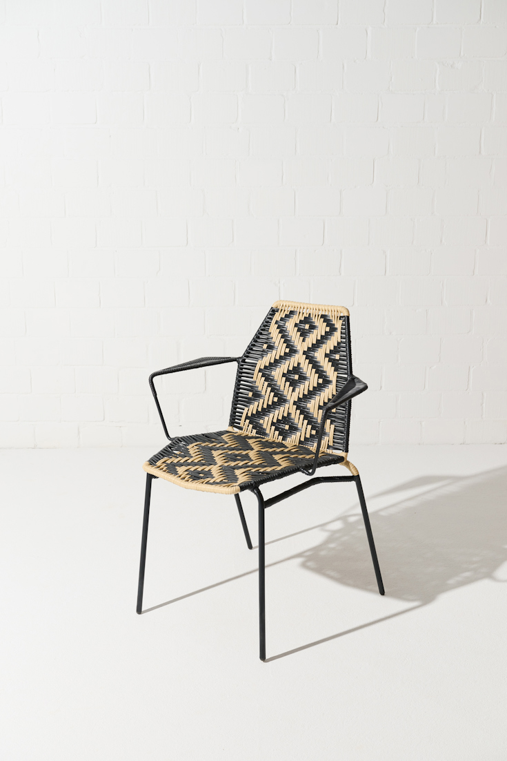 Dorothee Schumacher Handwoven chair black beige mix