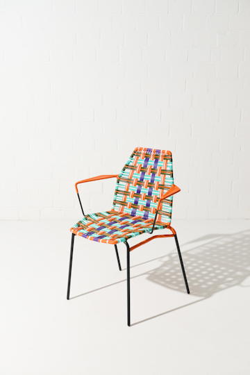 Dorothee Schumacher Handwoven chair naranja verde militar mix