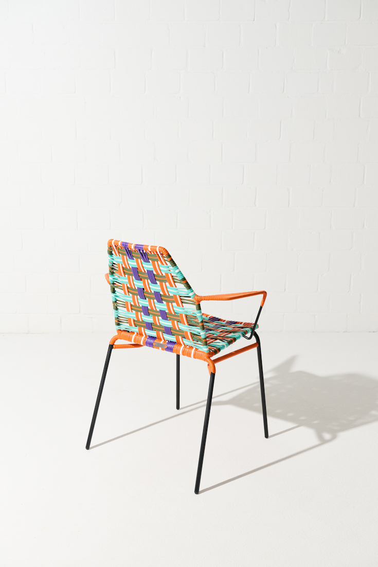 Dorothee Schumacher Handwoven chair naranja verde militar mix