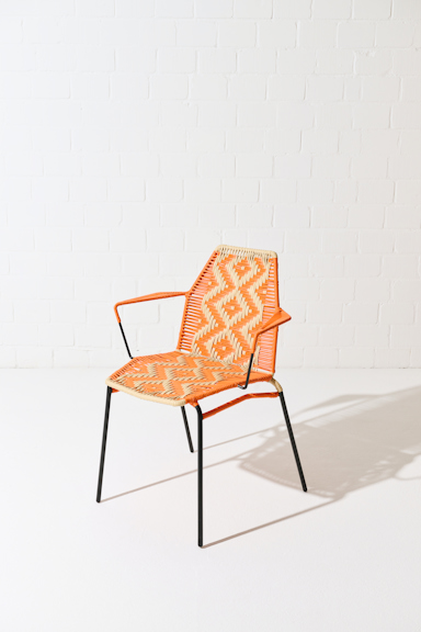 Dorothee Schumacher Handwoven chair naranja beige mix