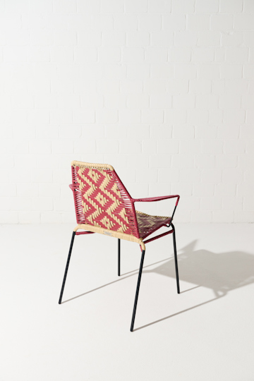 Dorothee Schumacher Handwoven chair rojo vino beige mix