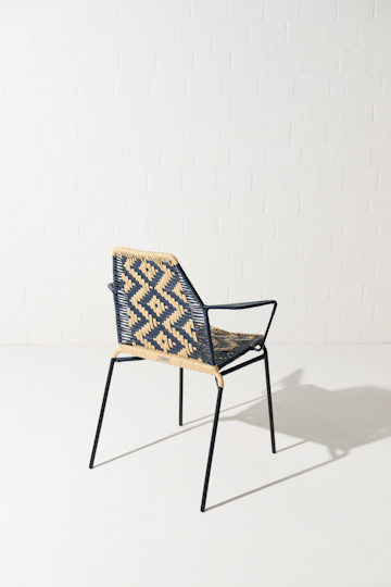 Dorothee Schumacher Handwoven chair dark blue beige mix