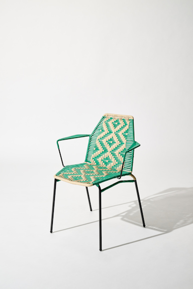 Dorothee Schumacher HANDWOVEN CHAIR verde beige mix