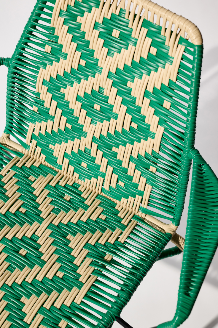 Dorothee Schumacher HANDGEFLOCHTENER STUHL verde beige mix