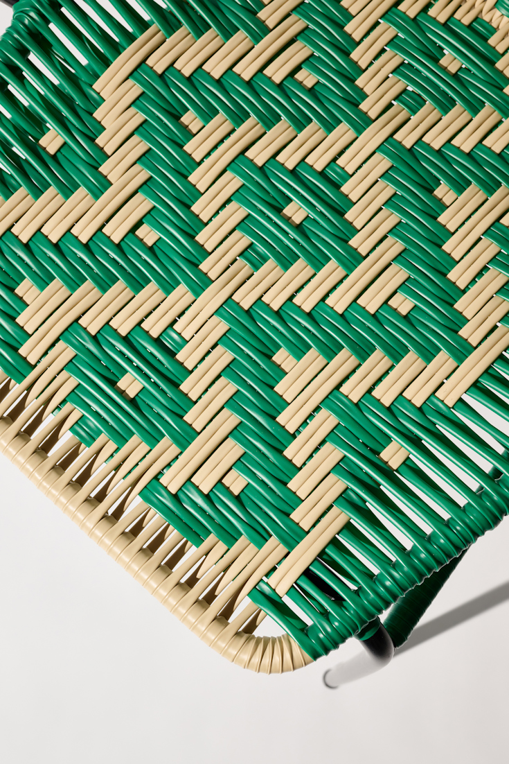 Dorothee Schumacher HANDGEFLOCHTENER STUHL verde beige mix