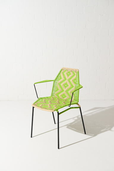 Dorothee Schumacher HANDWOVEN CHAIR verde tropical beige mix
