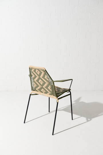 Dorothee Schumacher Handwoven chair verde militar beige mix