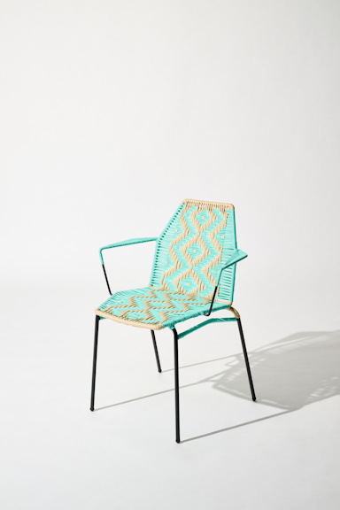 Dorothee Schumacher Handwoven chair turquesa beige mix