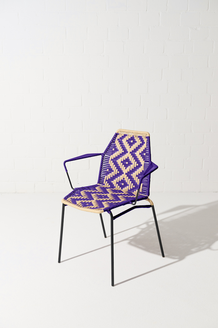 Dorothee Schumacher HANDWOVEN CHAIR lilac beige mix