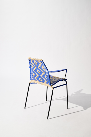 Dorothee Schumacher Handwoven chair blue beige mix