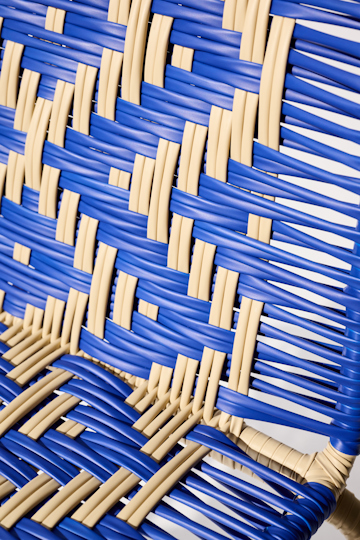 Dorothee Schumacher Handwoven chair blue beige mix