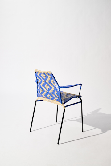 Dorothee Schumacher Handwoven chair blue beige mix