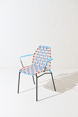 Dorothee Schumacher Handwoven chair blue rojo beige mix