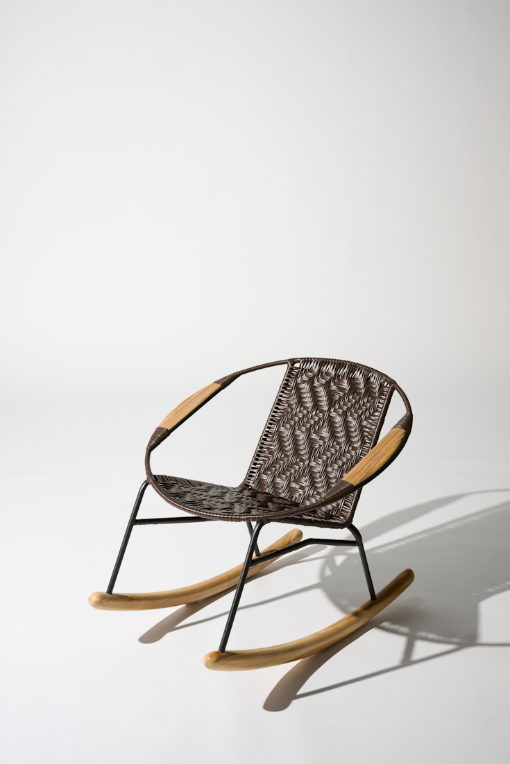 Dorothee Schumacher Handwoven rocking chair chocolate