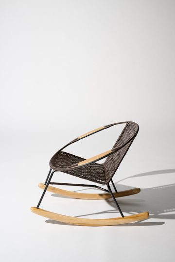 Dorothee Schumacher Handwoven rocking chair chocolate