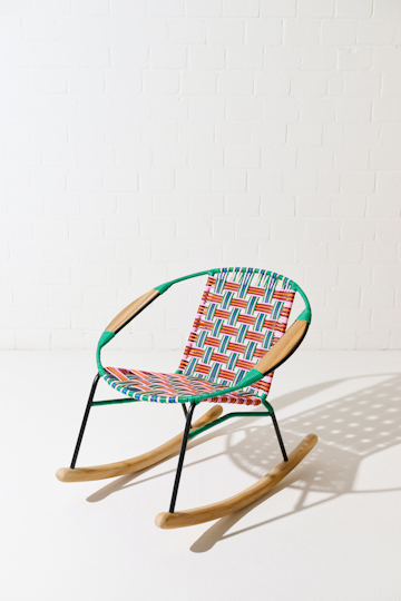 Dorothee Schumacher HANDWOVEN ROCKING CHAIR rojo azul mix