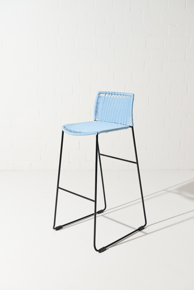 Dorothee Schumacher Handwoven bar stool azul beige mix