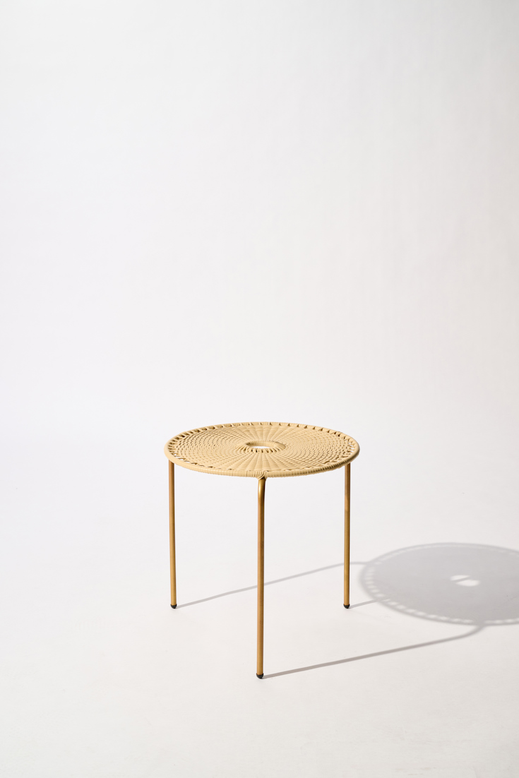 Dorothee Schumacher HANDWOVEN SMALL COFFEE TABLE copper beige mix