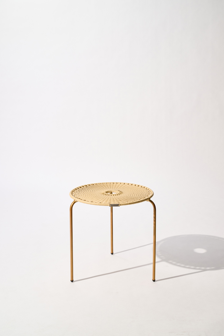 Dorothee Schumacher HANDWOVEN SMALL COFFEE TABLE copper beige mix