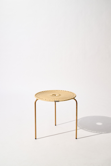 Dorothee Schumacher KLEINER HANDGEFLOCHTENER COFFEE TABLE copper beige mix