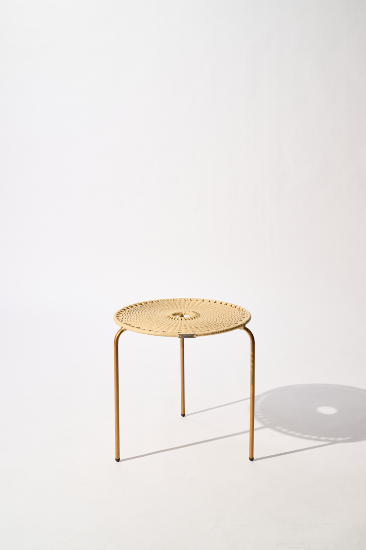 Dorothee Schumacher HANDWOVEN SMALL COFFEE TABLE copper beige mix
