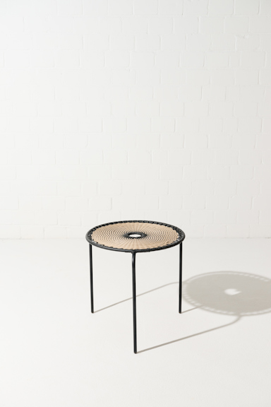 Dorothee Schumacher Handwoven small coffee table black beige mix