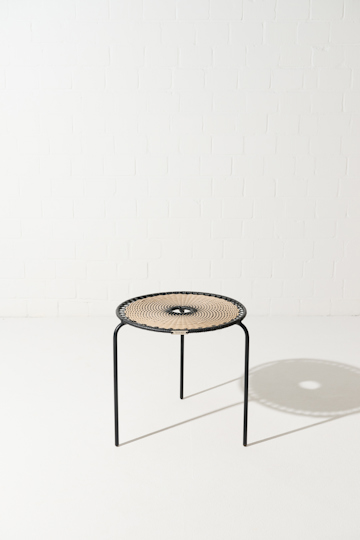 Dorothee Schumacher Handwoven small coffee table black beige mix